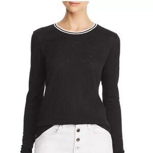 Goldie Long Sleeve Ringer Tee Shirt in Black